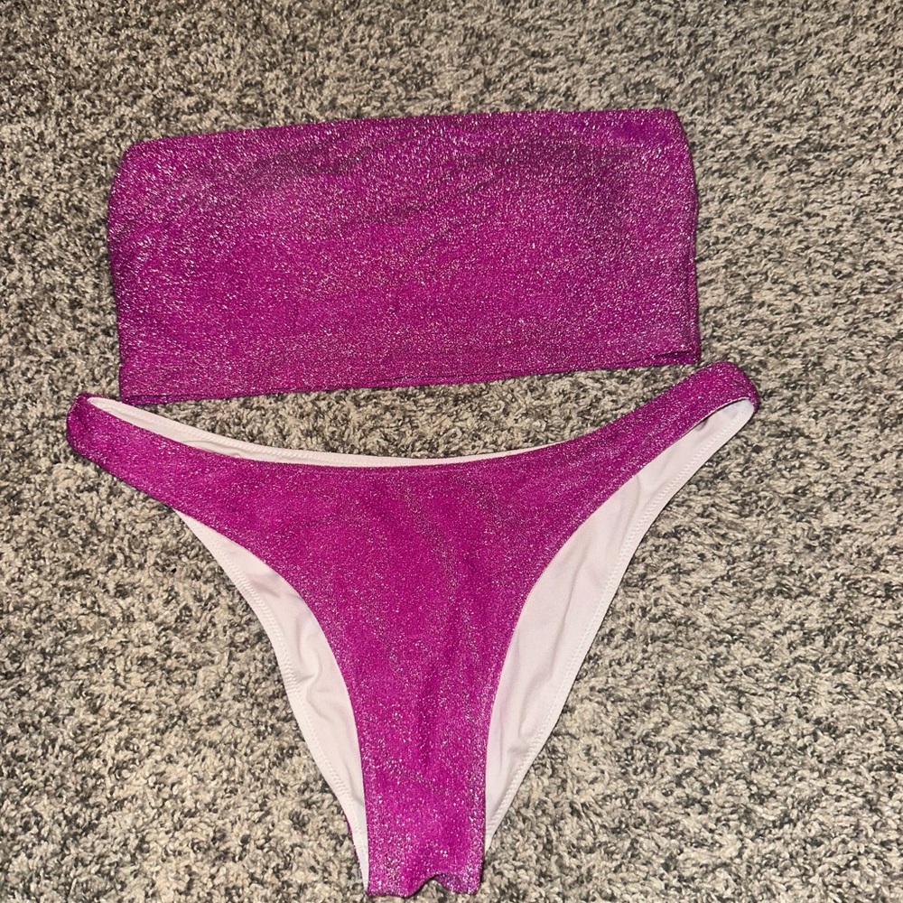 Shimmering Pink Bikini Set